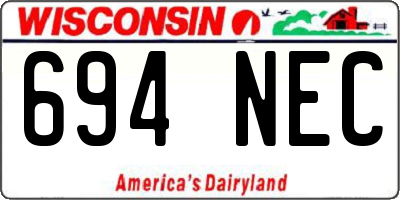 WI license plate 694NEC