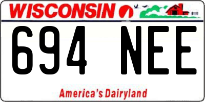 WI license plate 694NEE