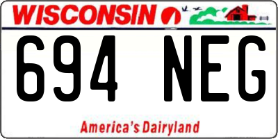 WI license plate 694NEG