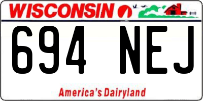 WI license plate 694NEJ
