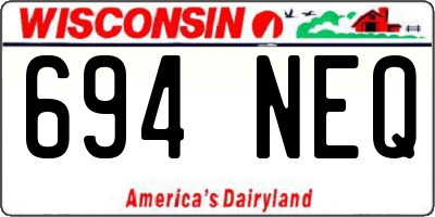 WI license plate 694NEQ