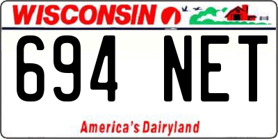 WI license plate 694NET