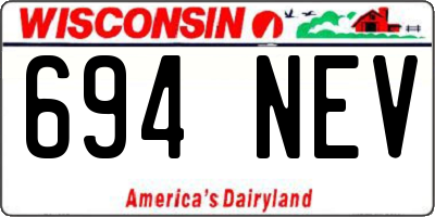WI license plate 694NEV