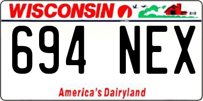 WI license plate 694NEX