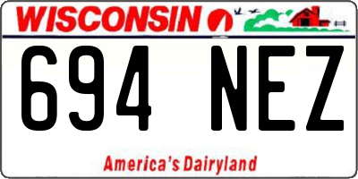 WI license plate 694NEZ