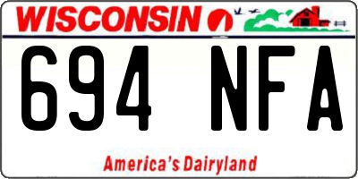 WI license plate 694NFA