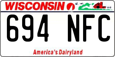 WI license plate 694NFC