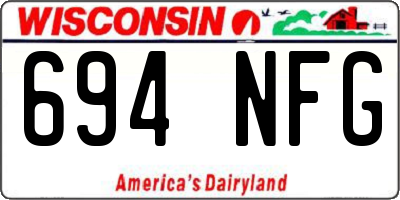 WI license plate 694NFG