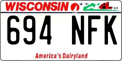 WI license plate 694NFK