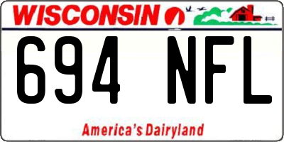 WI license plate 694NFL