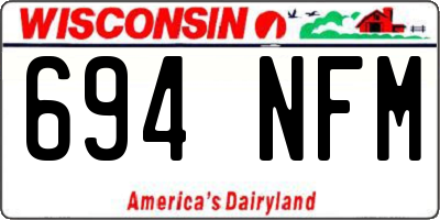 WI license plate 694NFM