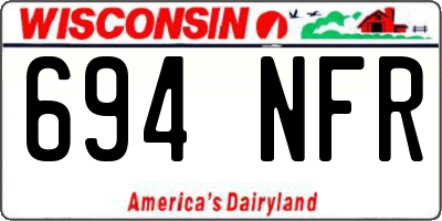 WI license plate 694NFR