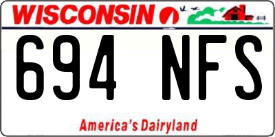 WI license plate 694NFS