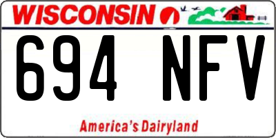 WI license plate 694NFV