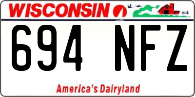 WI license plate 694NFZ
