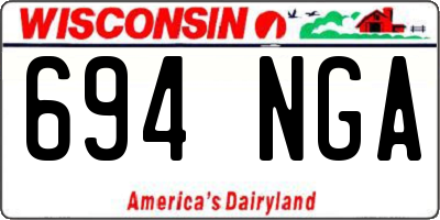 WI license plate 694NGA