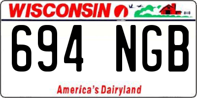 WI license plate 694NGB