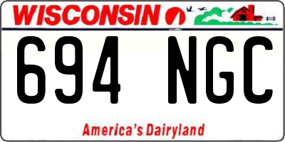 WI license plate 694NGC