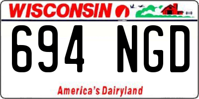 WI license plate 694NGD