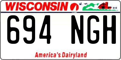 WI license plate 694NGH