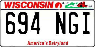 WI license plate 694NGI