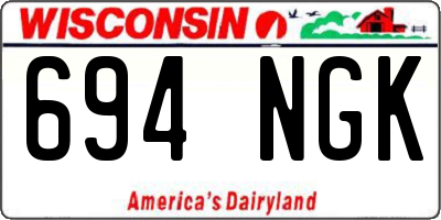 WI license plate 694NGK