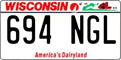 WI license plate 694NGL