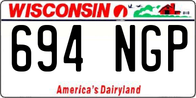 WI license plate 694NGP