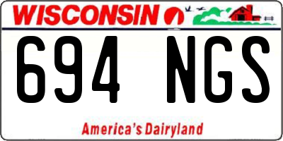 WI license plate 694NGS