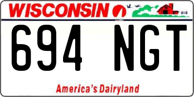 WI license plate 694NGT