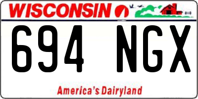 WI license plate 694NGX