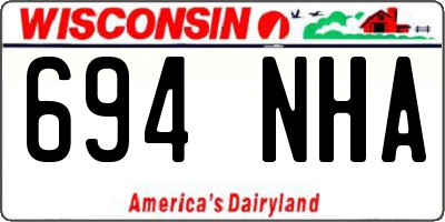 WI license plate 694NHA
