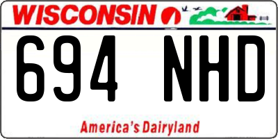 WI license plate 694NHD