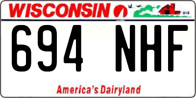 WI license plate 694NHF