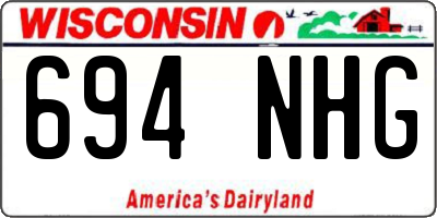 WI license plate 694NHG