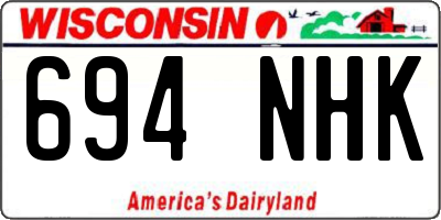 WI license plate 694NHK