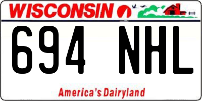 WI license plate 694NHL