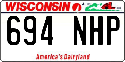 WI license plate 694NHP