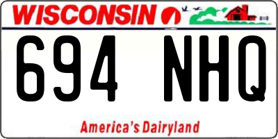 WI license plate 694NHQ