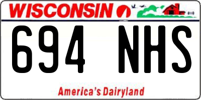 WI license plate 694NHS