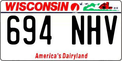 WI license plate 694NHV
