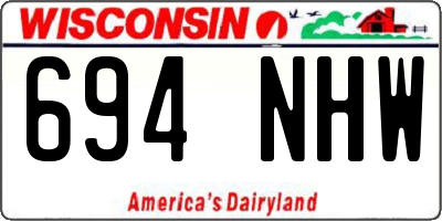 WI license plate 694NHW