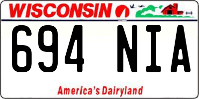WI license plate 694NIA