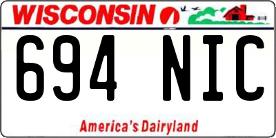 WI license plate 694NIC