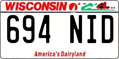 WI license plate 694NID