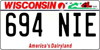 WI license plate 694NIE
