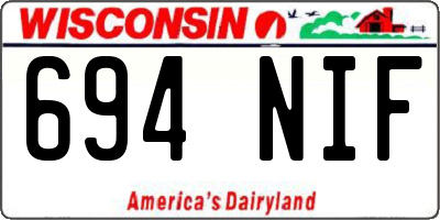 WI license plate 694NIF