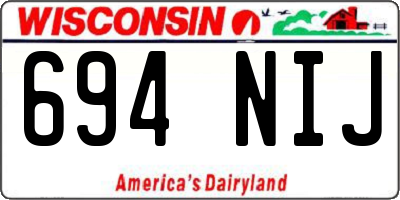 WI license plate 694NIJ
