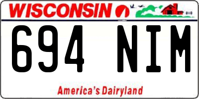 WI license plate 694NIM