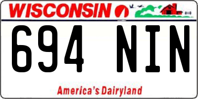 WI license plate 694NIN